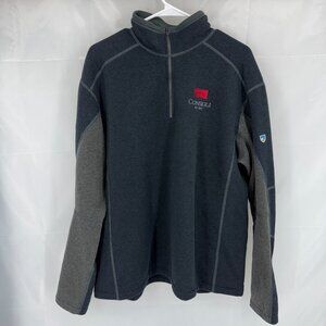 Kuhl Men XXL Revel 1/4 Zip Pullover Sweater Blue Fleece Lined Long Sleeve LOGOS